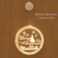 LED Merry Christmas hanging light with reindeer pattern for window decoration - 16cm Merry Christmas / Battery Included