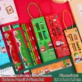 5-piece Christmas stationery set with pencils, ruler and sharpener for kids - Christmas Stationery 5-Piece Gift Set 1 Box