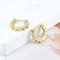 Boucles d'oreilles créoles dorées en forme d'engrenage avec strass étincelants - Or