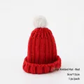 Mini red knitted Christmas hat with white faux fur pompom for holiday decor 9x13cm - Large 1 Pc (9cm*13cm) / Red