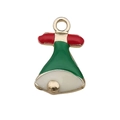 Ciondolo a campana di Natale in smalto rosso e verde per creazione di gioielli - Campanella Verde (12520) / 1 Pezzo (11x18mm) / Verde