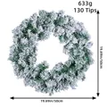 50cm artificial Christmas snowy pine wreath with 130 tips for holiday window decoration - Large