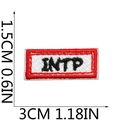 Détail de l'écusson brodé INTP avec bordure rouge et dimensions pour décoration DIY - No 8 (Lettre INTP)