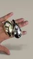 Metallic water drop ponytail clip in polished gold and silver finishes with elastic cord - Oval / Gold