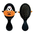 Spazzola per capelli Halloween nera con design fantasma e zucca 3D e setole massaggianti - Spazzola da Massaggio con Manico / Nero