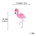 Pink flamingo embroidered DIY patch for clothes and bags with size dimensions - Flamingo GZ-0438