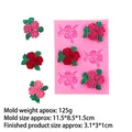 Pink silicone mold for rose flowers with finished pink and red resin castings - 1# Rose / Pink
