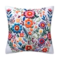 Square cushion cover with 3D embossed floral patterns and colorful digital printing - 18x18 Inch