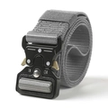 Cintura tattica in nylon grigio con fibbia in metallo nero e leve dorate per uso esterno - Grigio