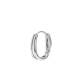 Boucle d'oreille ovale en acier inoxydable argenté poli pour hommes et femmes minimaliste - 5# Double Ligne Minimaliste