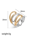 Minimalistische gedraaide ring in goud en zilver, 20 mm hoogte x 28 mm breedte, staal - Tweekleurige Spiraalstijl (TR4467-M)