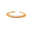 Diadema trenzada naranja para mujer con dientes internos antideslizantes y acabado mate - Estilo de Trenza 172 / Amarillo