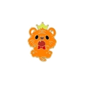 Süße Emaille-Tierbrosche mit einem Cartoon-Tiger, einer lindgrünen Krone und goldenen Akzenten - Tiger mit Krone Stil (C2881-3)