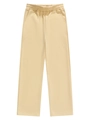 Men's straight-leg casual trousers in beige featuring an elastic waistband and dual pockets - Khaki
