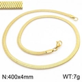 Flat gold herringbone snake chain necklace for women, width 4mm and length 400mm - 4mm Gold Color Necklace 40cm (KN231806-Z)