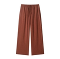 Rotbraune lockere Weitbeinhose mit elastischem Kordelzug auf weißem Hintergrund präsentiert - XS / Pants