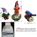 Garden gnome family resin ornaments set of four with purple and red hat figurines - Gnome Family Set A (4 Pieces)