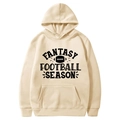 Beigefarbener Kapuzenpullover mit Fantasy Football Season Print und Kängurutasche - S / Oberteile / Beige/Aprikose