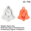 Moule en silicone renne et cloche de Noël pour pendentifs résine et plâtre parfumé - Style 1-Cloche de renne / Gris