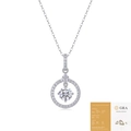 Collier en argent 925 avec pendentif moissanite circulaire et son certificat GRA officiel - P13587 Halo Circulaire 1ct / Avec certificat GRA