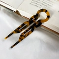 Horquilla en forma de U de acetato carey elegante para peinados de moño vintage - Color Oscuro