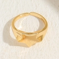 Polierter 14K vergoldeter geometrischer Sternenring mit verstellbarem Design - Polierter Stern Stil