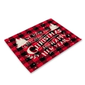 Red and black buffalo plaid Christmas placemat with white festive holiday greetings - Red Black Plaid Full Blessing