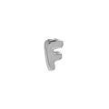 Polished 18k gold-plated brass bubble initial letter F pendant with 3D glossy finish - Letter F Pendant / White Gold