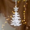 Transparenter Weihnachtsbaumschmuck aus Acryl mit silbernem Glitzer und Stern, 13 cm hoch - Weihnachtsbaum