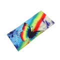 Cross knot sports headband with colorful rainbow butterfly print for yoga and fitness - Rainbow Splash Butterfly