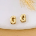Minimalist 18K gold plated letter G stud earrings with a polished metallic finish - Gold Letter G