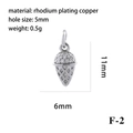 Zilveren ijsje hanger van gerhodineerd koper met een gat van 5 mm grootte - Zilver Ijsje F-2