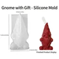 Moule gnome en silicone avec cadeau pour bougies DIY et plâtre, hauteur 9.2cm - Gnome avec cadeau et trèfle (Mince)