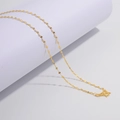 Elegant gold S925 sterling silver O-chain necklace featuring a polished M-clasp and shimmering link - Gold