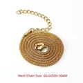 Detail of 2mm gold mesh chain showing lobster clasp and 50cm adjustable steel link - 2.0*500+50mm / Gold