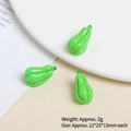 Miniature resin vegetable charm measuring 12x23x13mm for DIY crafts and phone cases - Chayote