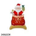 34x63cm Weihnachtsmann-Aluminiumfolienballon im roten Geschenksack für Weihnachtsdeko - Kleiner stehender Weihnachtsmann