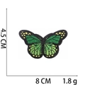 Detailed embroidery view of a green butterfly patch with size 4.5 x 8 cm and 1.8g weight - No.13 Green Butterfly