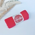 Pleated bubble cotton viscose scarf in vibrant red color with a handmade waist seal tag - Style #4