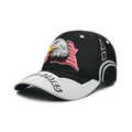 Classic black and white baseball cap with eagle and American flag embroidery - Black Bilateral Eagle