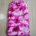 Pink and magenta fuzzy knit balaclava mask with a unique long-hair shaggy texture - One Size / Rose Wine Red Camo