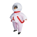 Kids inflatable astronaut costume in white with orange rocket design for party - Little Astronauts / One Size