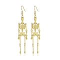 Gothic gold skeleton full body drop earrings for Halloween punk style jewelry - Full Body Skeleton Hooks / Gold