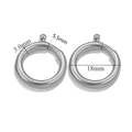 Polished stainless steel circular spring clasp with 18mm inner diameter and 3mm thickness - 3x18mm / Steel