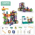Educational 126pcs magnetic tile and marble run track set in assorted colors for children - 126PCS (Sealed Box)