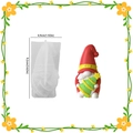 Moule en silicone gnome de Noël 4,9x9,2cm pour la création de bougies et de résine - Gnome sapin de Noël (Mince)