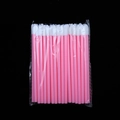 Pink disposable lip gloss applicators with white cotton tips in clear bag, pack of 50 - Pink (50 pcs/pack)