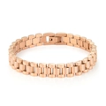 Bracciale da uomo in acciaio inossidabile oro rosa 15mm stile cinturino regolabile - Larghezza 15MM Lunghezza 19CM / Oro rosa