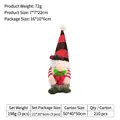 Détail d'une figurine de gnome de Noël avec chapeau à carreaux rouge et noir et barbe blanche - Style Chapeau à Carreaux Rouge (Santa)