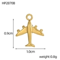 Gold airplane pendant in baroque style with cubic zirconia, size 0.9cm by 1.0cm - Gold Small Airplane Pendant (HP2870B)
